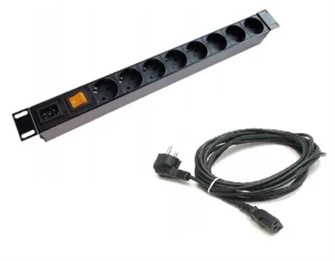 Блок розеток  QTECH QS-PDU-1U-16А-8Schuko-1C20 102129
