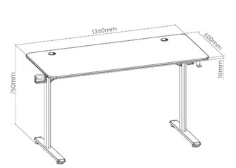 Стол компьютерный FoxGear FG-GIR-54B 119607