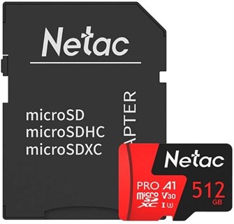 Карта памяти MicroSDXC 512GB Netac NT02P500PRO-512G-R 122005