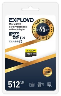 Карта памяти MicroSDXC 512GB Exployd EX512GCSDXC10UHS-1-ElU3 w 122028