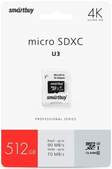 Карта памяти microSDXC 512GB SmartBuy SB512GBSDCL10U3-01 122061
