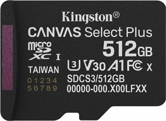 Карта памяти MicroSDXC 512GB Kingston SDCS3/512GBSP 122097