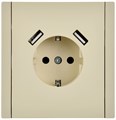 Розетка с заземлением с 2 USB  IEK FP-R14-16-U22-018-K10 157199