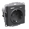 Розетка с заземлением с 2 USB  Systeme Electric ATN001432 157261