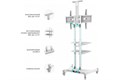 Стойка мобильная ONKRON TS1881 WHITE 121542